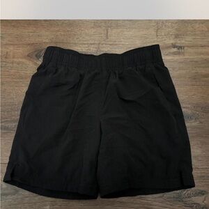 Black Elastic Waist Casual Shorts